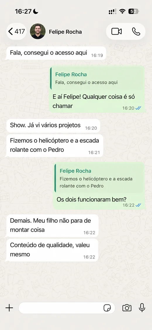 Print de conversa no WhatsApp - Feedback 4
