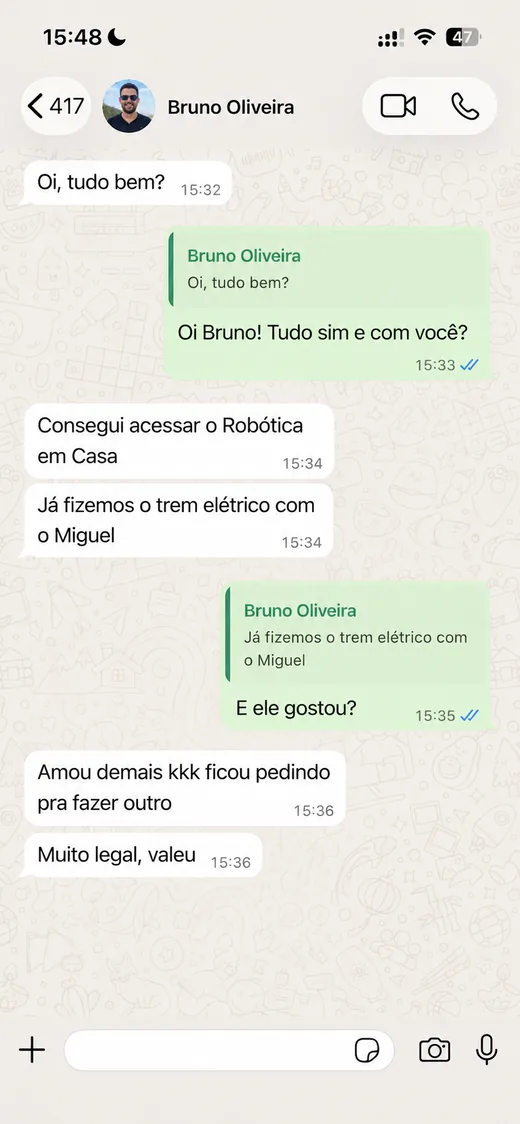 Print de conversa no WhatsApp - Feedback 5